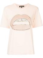 Markus Lupfer Sequined Lip T-shirt - Pink