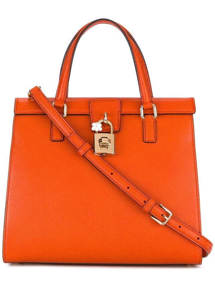 Dolce & Gabbana Dolce Tote, Women's, Yellow/orange, Calf Leather