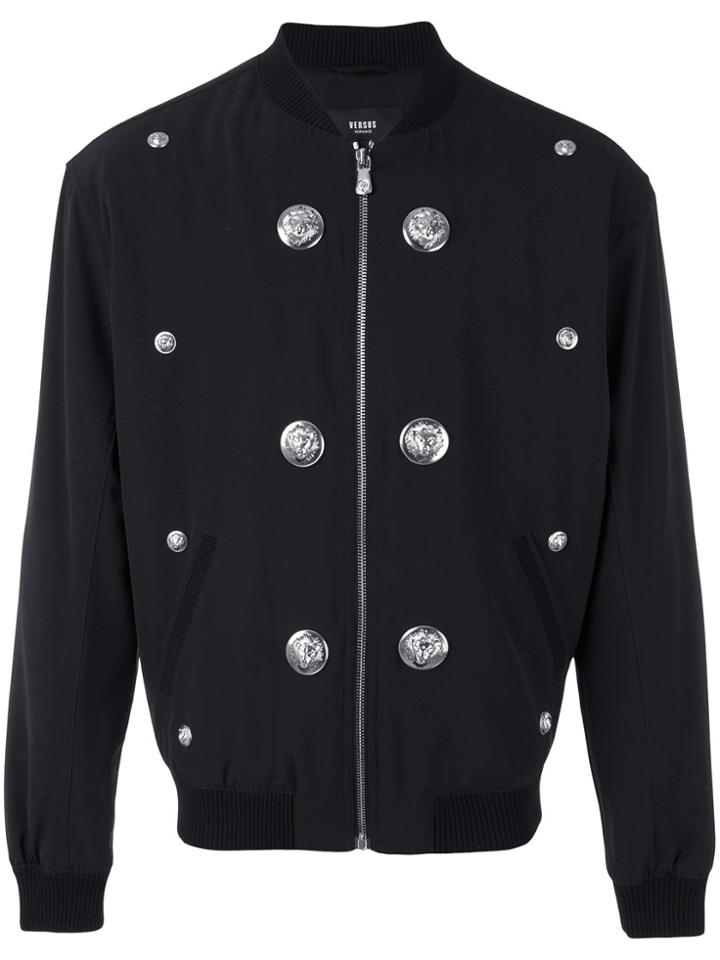 Versus Lions Studs Bomber Jacket - Black