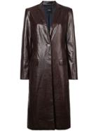 Theory Varnished Leather Coat - Brown