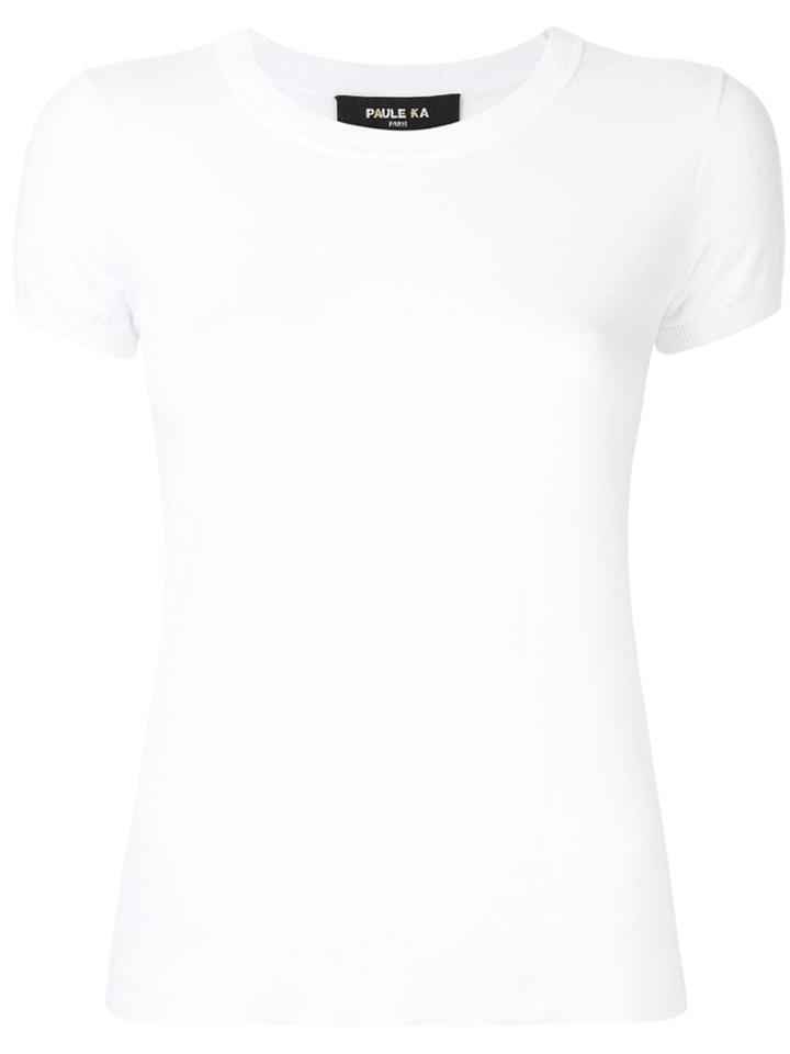 Paule Ka Short-sleeve Fitted T-shirt - White