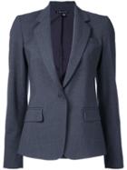 Theory Flap Pockets Fitted Blazer, Women's, Size: 8, Grey, Spandex/elastane/wool