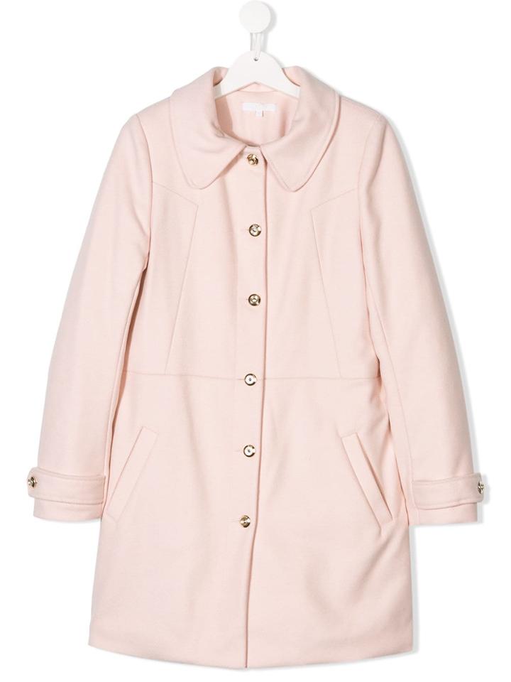 Chloé Kids Teen Single-breasted Coat - Pink & Purple