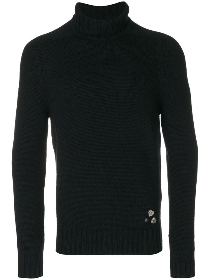 Saint Laurent Heart Pin Jumper - Black