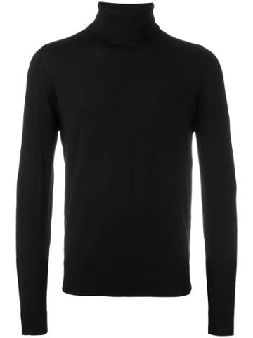 Frame Denim Turtle Neck Jumper, Men's, Size: Large, Black, Merino