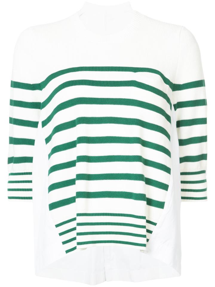 Sacai Knitted Breton Top - White