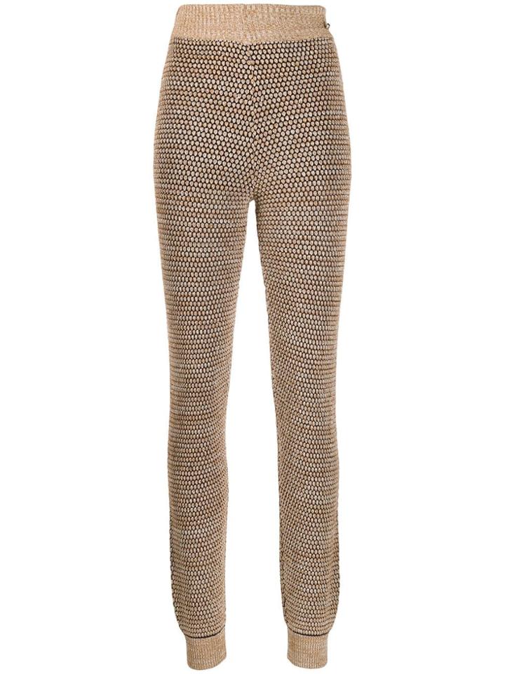 Chanel Pre-owned 2010s Honeycomb-weave Trousers - Neutrals