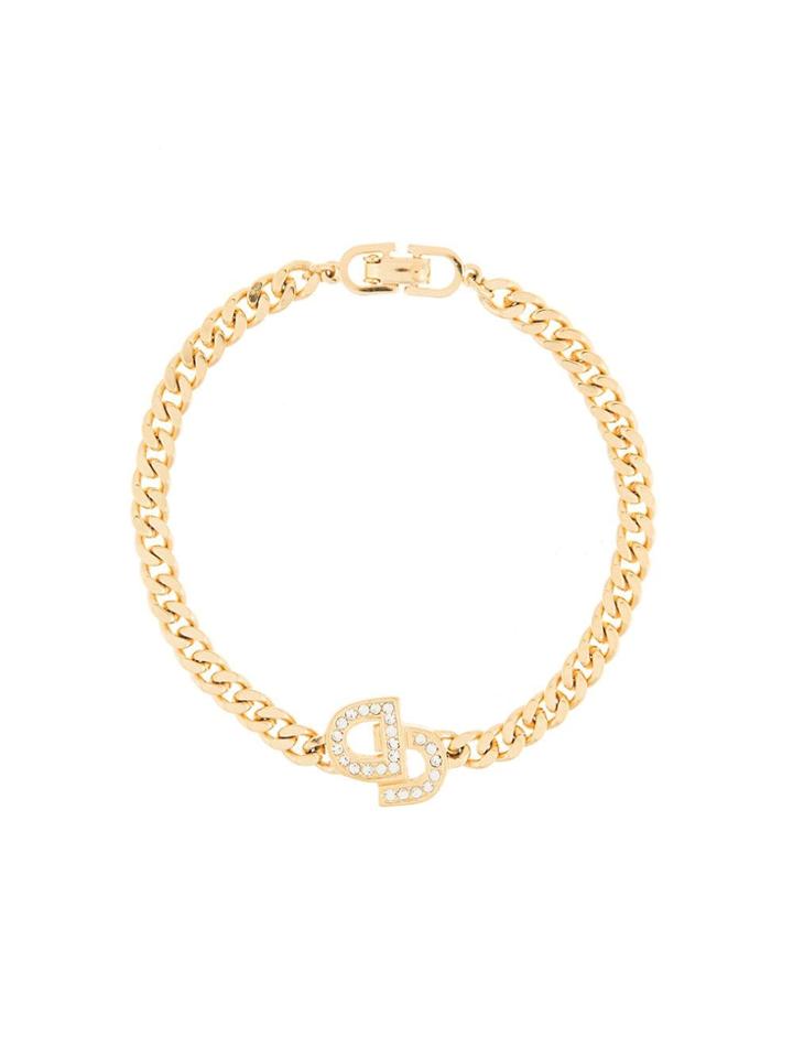 Christian Dior Vintage Cd Logo Bracelet - Metallic