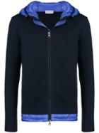 Moncler Padded Panel Zip Front Hoodie - Blue