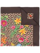 Gucci Flora And G Rhombus Print Scarf - Brown
