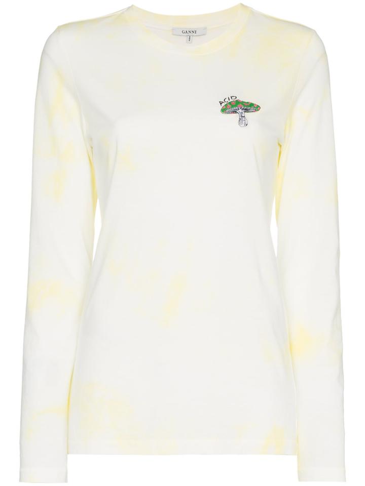 Ganni Acid Mushroom Long Sleeved T-shirt - Yellow & Orange