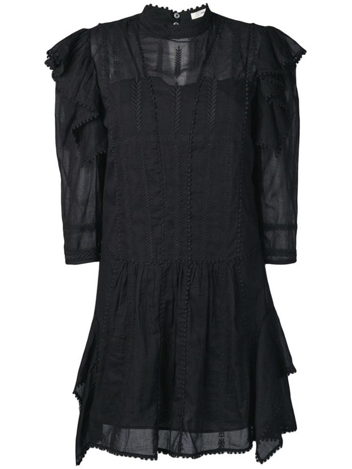 Isabel Marant Étoile Alba Embroidered Short Dress - Black