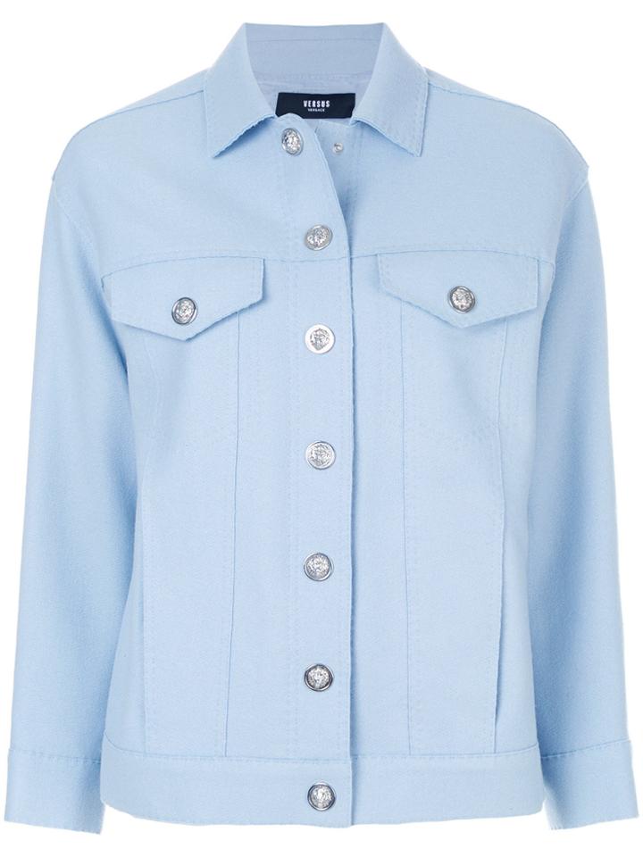 Versus Logo Button Denim Jacket - Blue