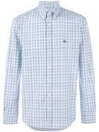 Etro Button-down Checked Shirt, Men's, Size: 41, Blue, Cotton