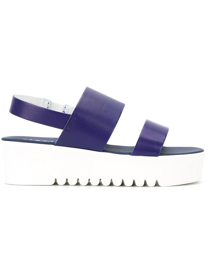P.a.r.o.s.h. Platform Sandals, Women's, Size: 37, Blue, Leather/rubber