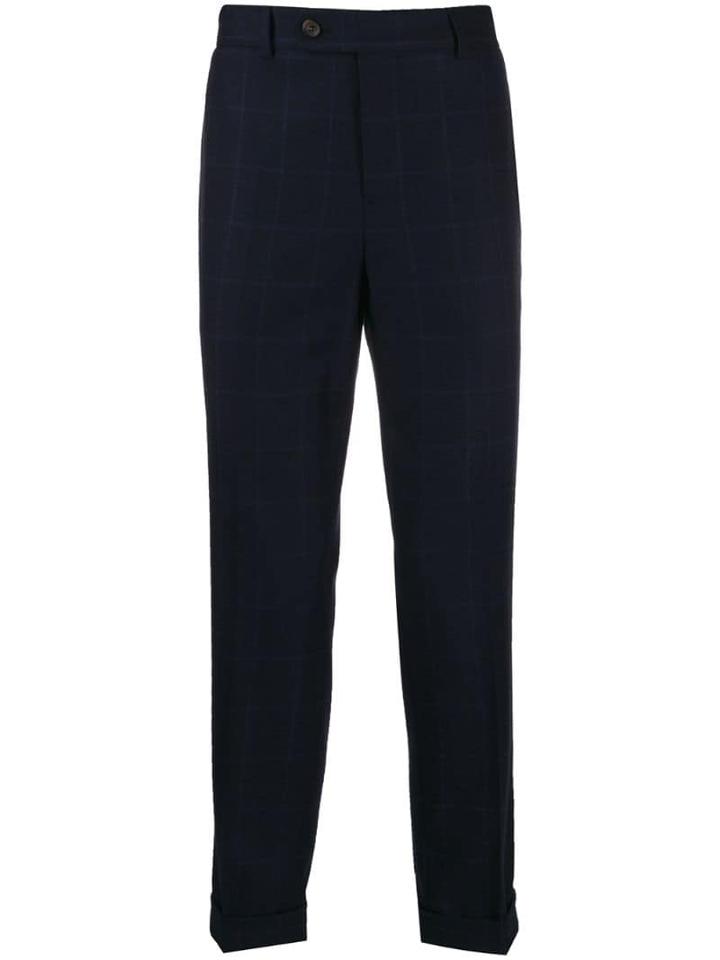 Brunello Cucinelli Straight Leg Suit Pants - Blue