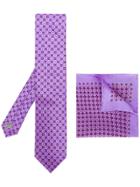 Canali Floral Print Tie Set - Pink & Purple