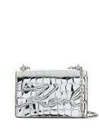 Karl Lagerfeld Signature Croco Bag - Silver