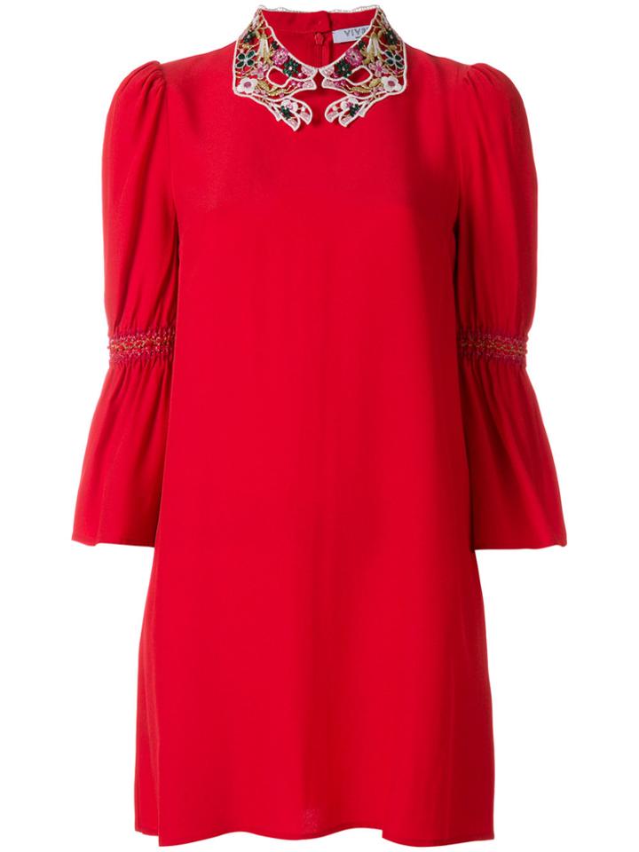 Vivetta Hands Collar Shift Dress - Red
