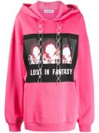 Brognano Printed Cotton Hoodie - Pink