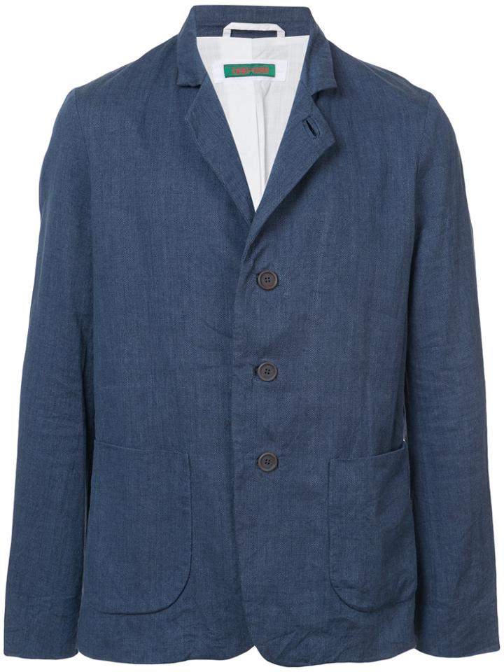 Casey Casey Notch Collar Single Breasted Jacket - Blue