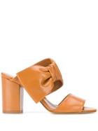 Paris Texas Bow Detail Mules - Brown