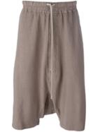 Rick Owens Drkshdw Casual Drop-crotch Shorts, Men's, Size: Medium, Grey, Cotton