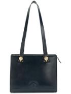 Versace Vintage Embossed Medusa Tote - Blue