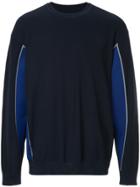 08sircus Panelled Crew-neck Jumper - Blue