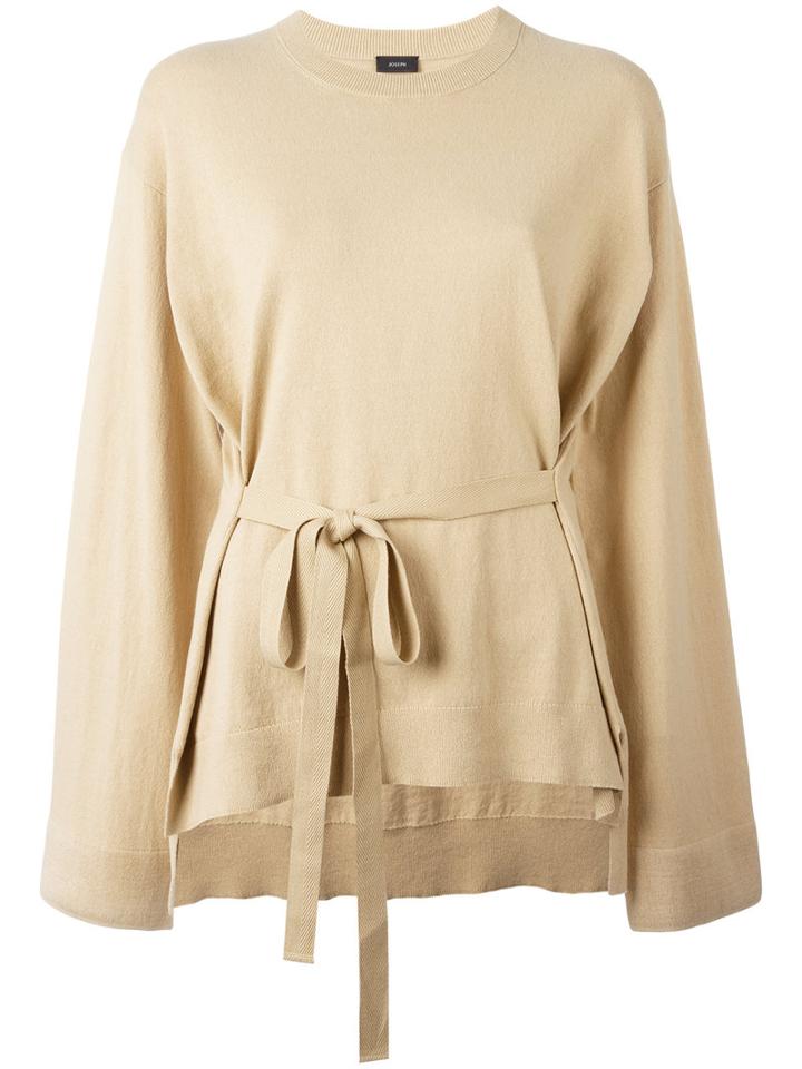 Joseph Loose-fit Belted Jumper, Women's, Size: Xl, Nude/neutrals, Cotton