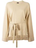 Joseph Loose-fit Belted Jumper, Women's, Size: Xl, Nude/neutrals, Cotton