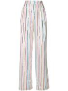 Attico Striped Flared Trousers - Neutrals