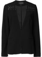 Yigal Azrouel Lace Up Detail Blazer, Women's, Size: 0, Black, Spandex/elastane/viscose