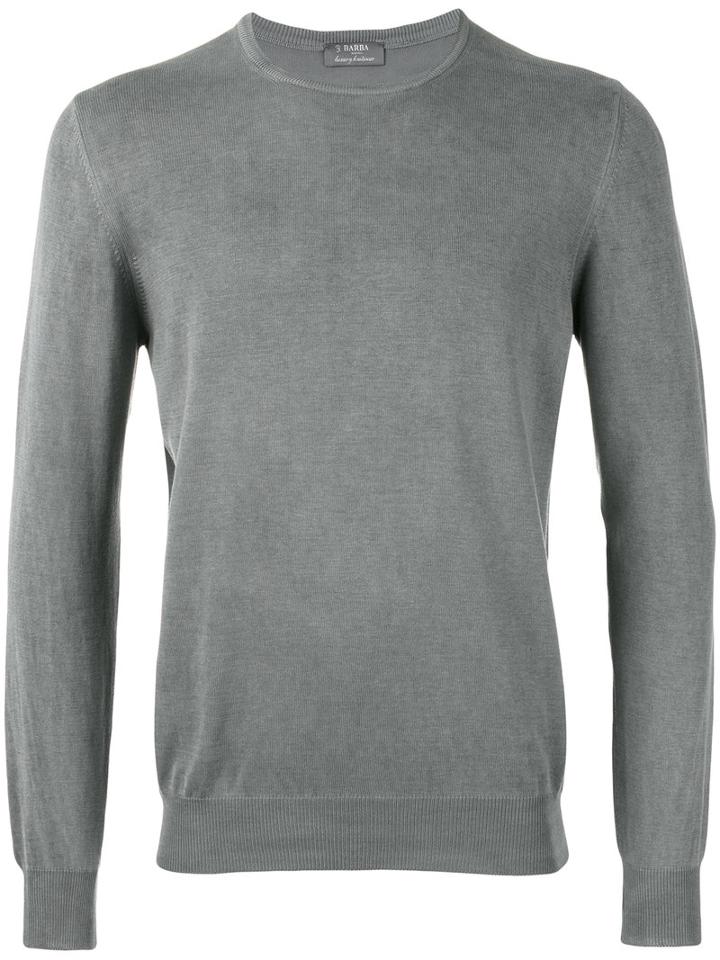 Barba - Long Sleeve Sweater - Men - Cotton - 50, Grey, Cotton