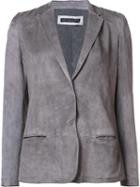 Fabiana Filippi Shift Blazer, Women's, Size: 46, Grey, Suede/cashmere