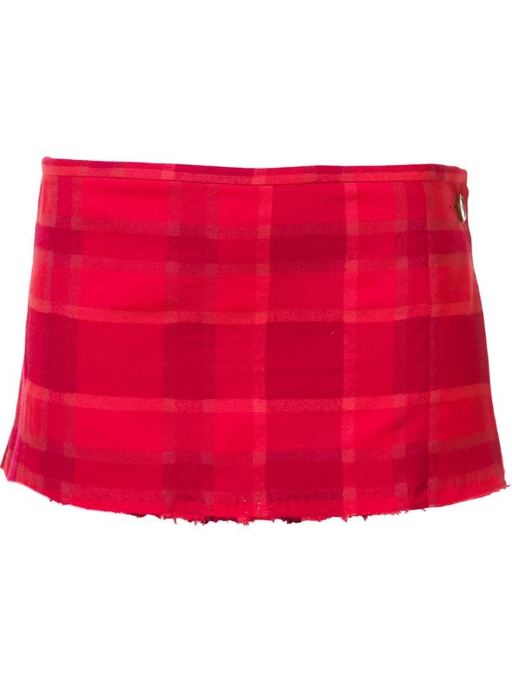Vivienne Westwood Plaid Pattern Micro Kilt, Women's, Size: Small, Red, Cotton/wool