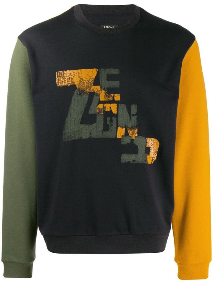 Z Zegna Logo Crewneck Sweatshirt - Black