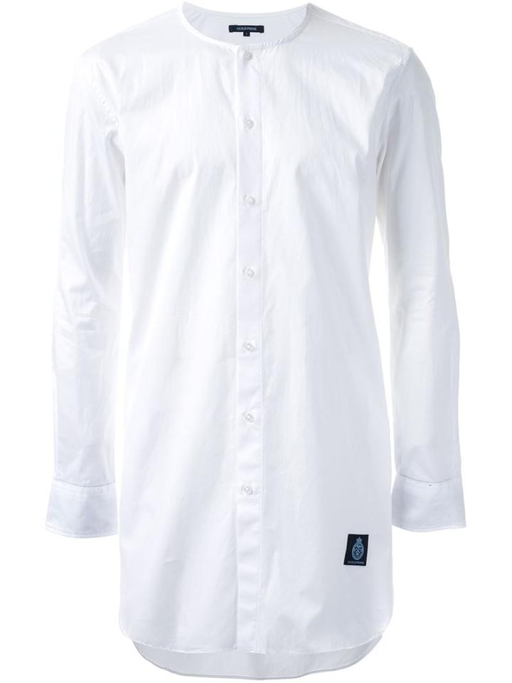Guild Prime Round Neck Long Fit Button Down Shirt, Men's, Size: 2, White, Cotton