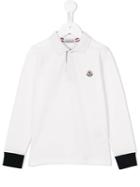 Moncler Kids Flag Patch Polo Shirt, Boy's, Size: 12 Yrs, White
