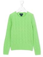 Ralph Lauren Kids Cable Knit Jumper, Girl's, Size: 12 Yrs, Green