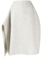Jil Sander Asymmetric Draped Knitted Skirt - Grey