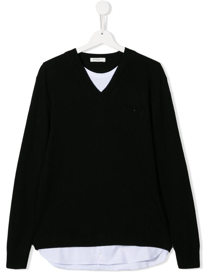 Paolo Pecora Kids Layered Knitted Jumper - Black