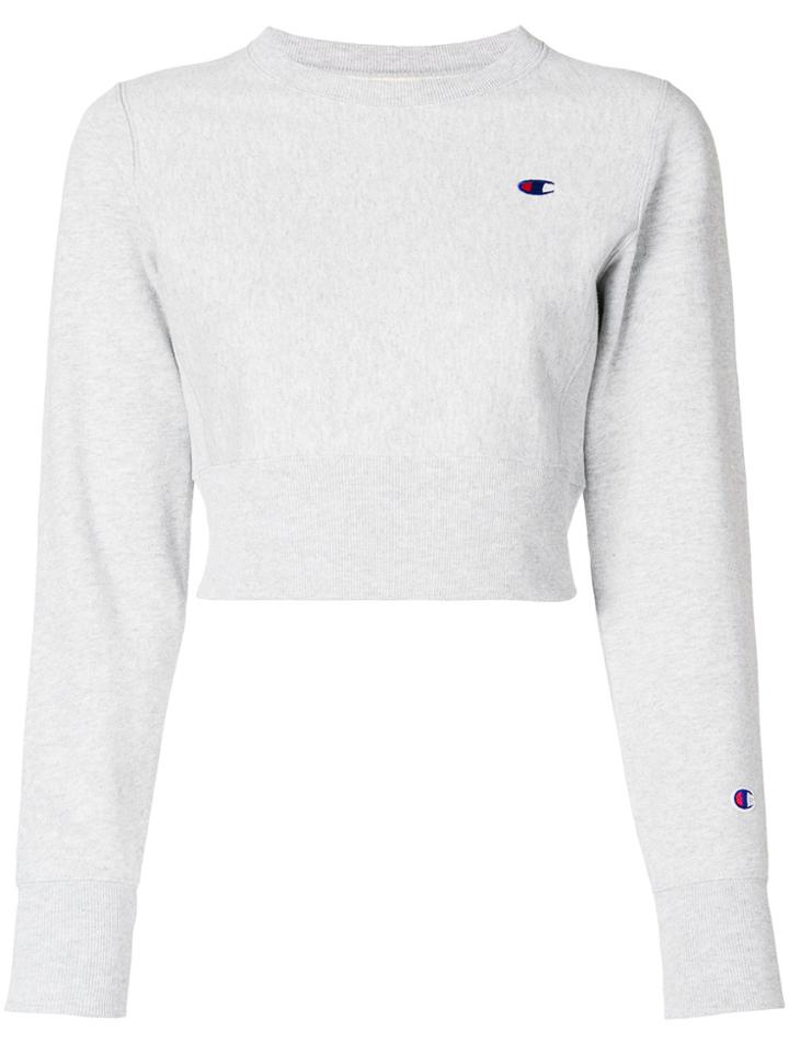 Champion Cropped Style Sweatshirt - Grey
