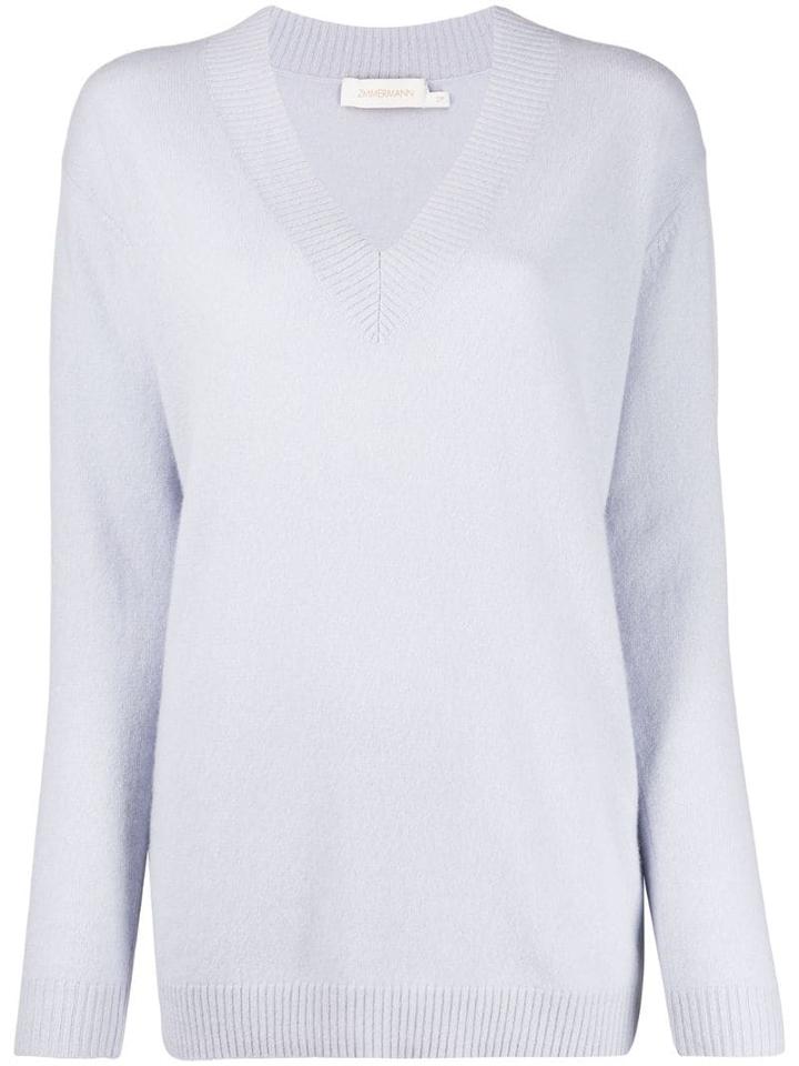 Zimmermann V-neck Cashmere Jumper - Blue