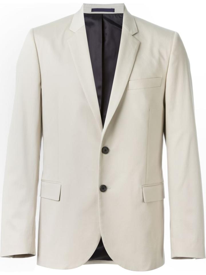 Ps Paul Smith Notched Lapel Blazer, Men's, Size: 50, Nude/neutrals, Cotton/spandex/elastane/viscose