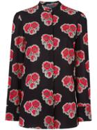 Alexander Mcqueen Poppy Print Blouse, Women's, Size: 40, Black, Silk