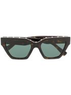 Valentino Eyewear Rockstude Squared Tortoiseshell Effect Sunglasses -