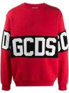 Gcds Logo Print Sweatshirt - Red
