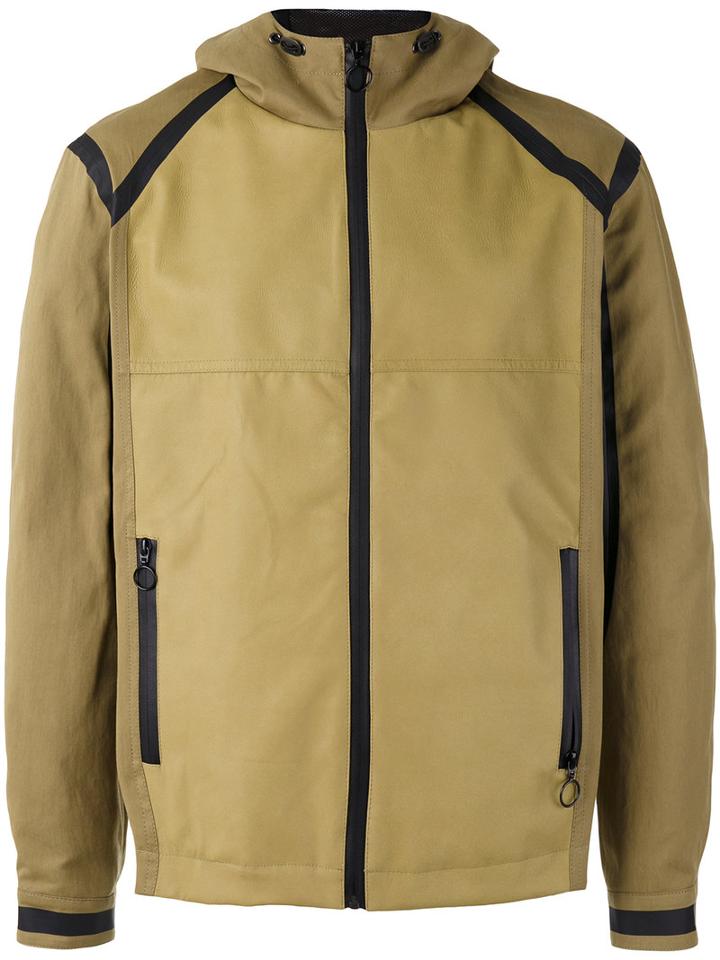 Drome - Panelled Hood Jacket - Men - Cotton/lamb Skin/acetate/viscose - M, Nude/neutrals, Cotton/lamb Skin/acetate/viscose