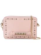 Salar - Studded Clutch - Women - Cotton/calf Leather/metal (other) - One Size, Pink/purple, Cotton/calf Leather/metal (other)